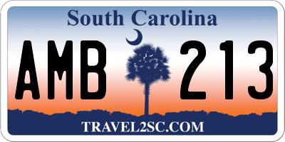 SC license plate AMB213