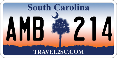 SC license plate AMB214