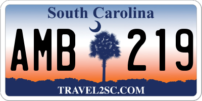 SC license plate AMB219