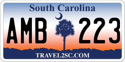 SC license plate AMB223