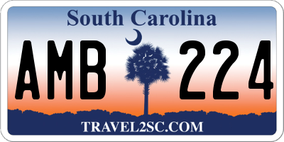 SC license plate AMB224