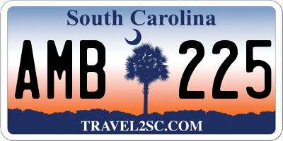SC license plate AMB225