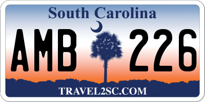 SC license plate AMB226