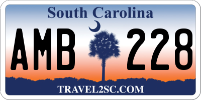 SC license plate AMB228
