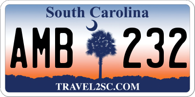 SC license plate AMB232