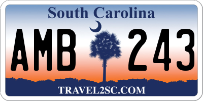 SC license plate AMB243