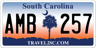 SC license plate AMB257
