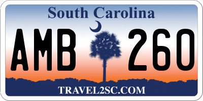 SC license plate AMB260
