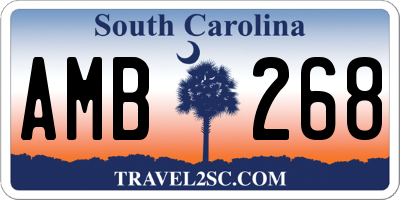 SC license plate AMB268