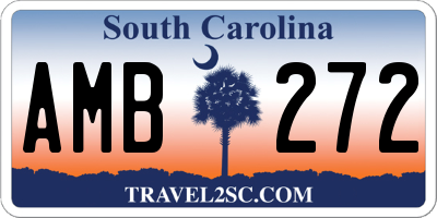 SC license plate AMB272