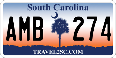SC license plate AMB274