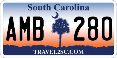 SC license plate AMB280