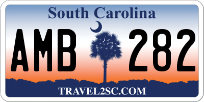 SC license plate AMB282
