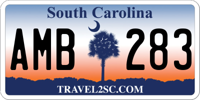 SC license plate AMB283