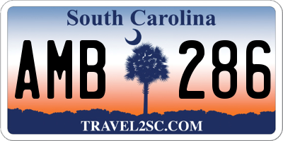 SC license plate AMB286