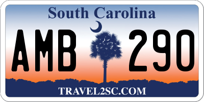 SC license plate AMB290