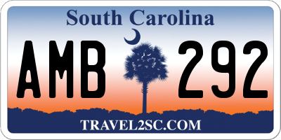 SC license plate AMB292