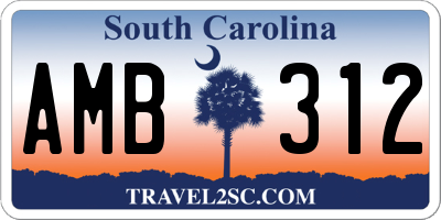 SC license plate AMB312