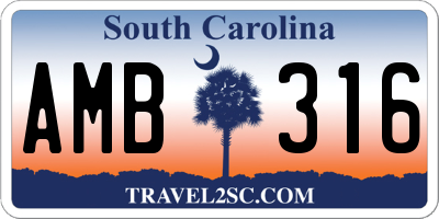 SC license plate AMB316