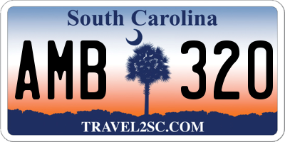 SC license plate AMB320