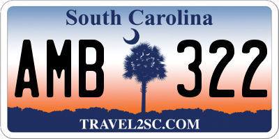 SC license plate AMB322