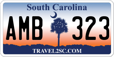 SC license plate AMB323