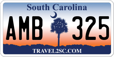 SC license plate AMB325