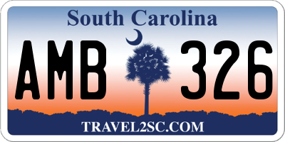 SC license plate AMB326