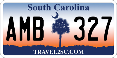 SC license plate AMB327