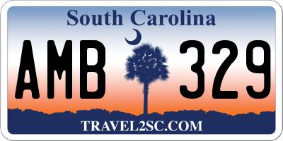 SC license plate AMB329