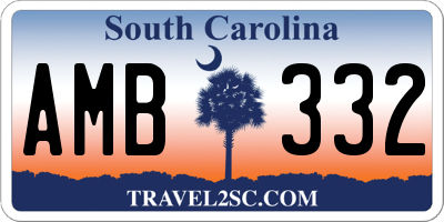 SC license plate AMB332