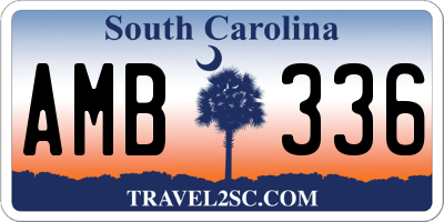 SC license plate AMB336