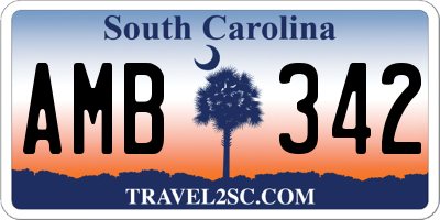 SC license plate AMB342