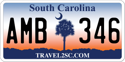 SC license plate AMB346