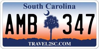 SC license plate AMB347