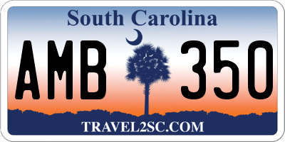 SC license plate AMB350