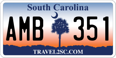 SC license plate AMB351