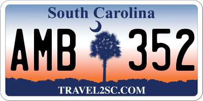 SC license plate AMB352