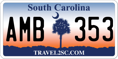 SC license plate AMB353