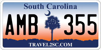 SC license plate AMB355