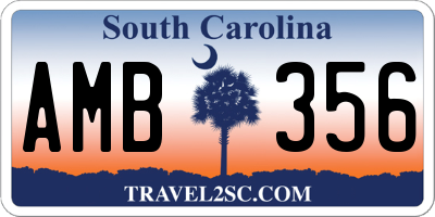 SC license plate AMB356