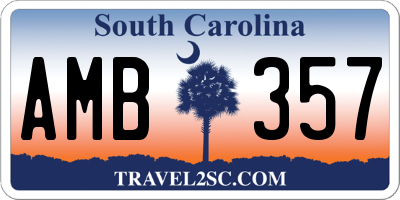 SC license plate AMB357