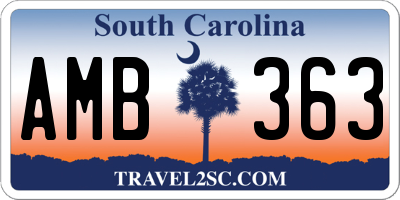 SC license plate AMB363