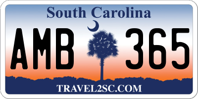 SC license plate AMB365