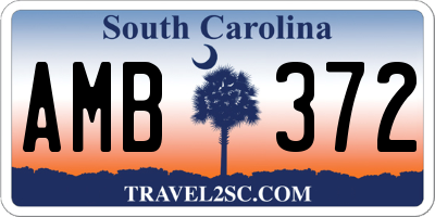 SC license plate AMB372
