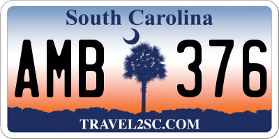 SC license plate AMB376