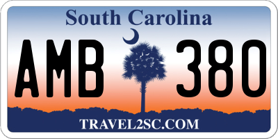 SC license plate AMB380