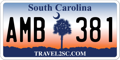 SC license plate AMB381