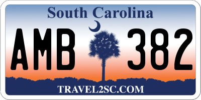 SC license plate AMB382