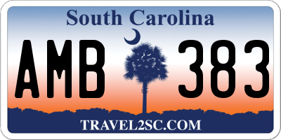 SC license plate AMB383